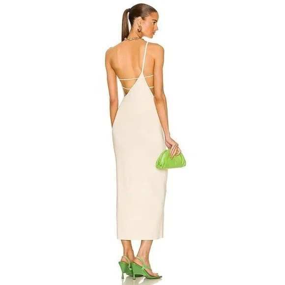 Auteur Dresses | Auteur Full Length Eden Dress Cream Beige Asymmetrical | Color: Cream | Size: S | Pm-03580449's Closet